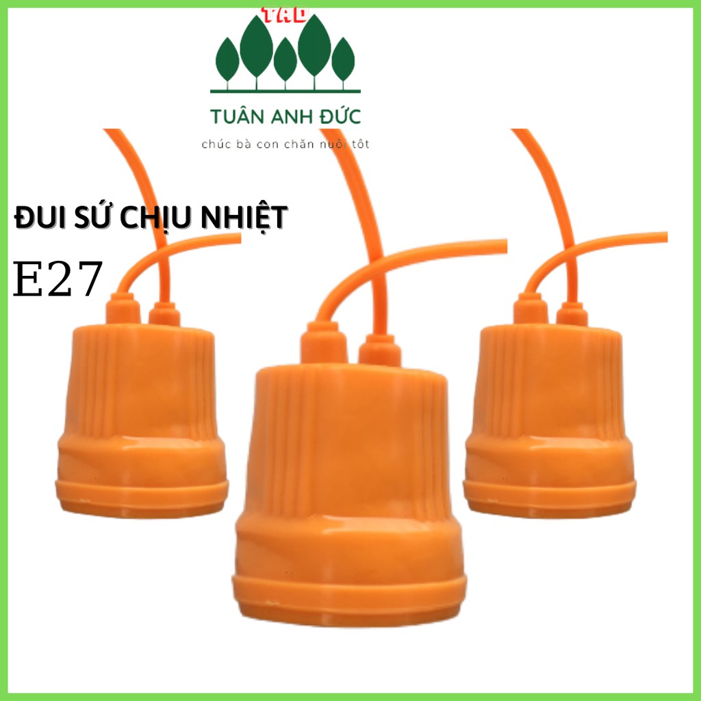 Đui đèn sứ chịu nhiệt E27, đuôi đèn xoắn chịu nhiệt bằng sứ