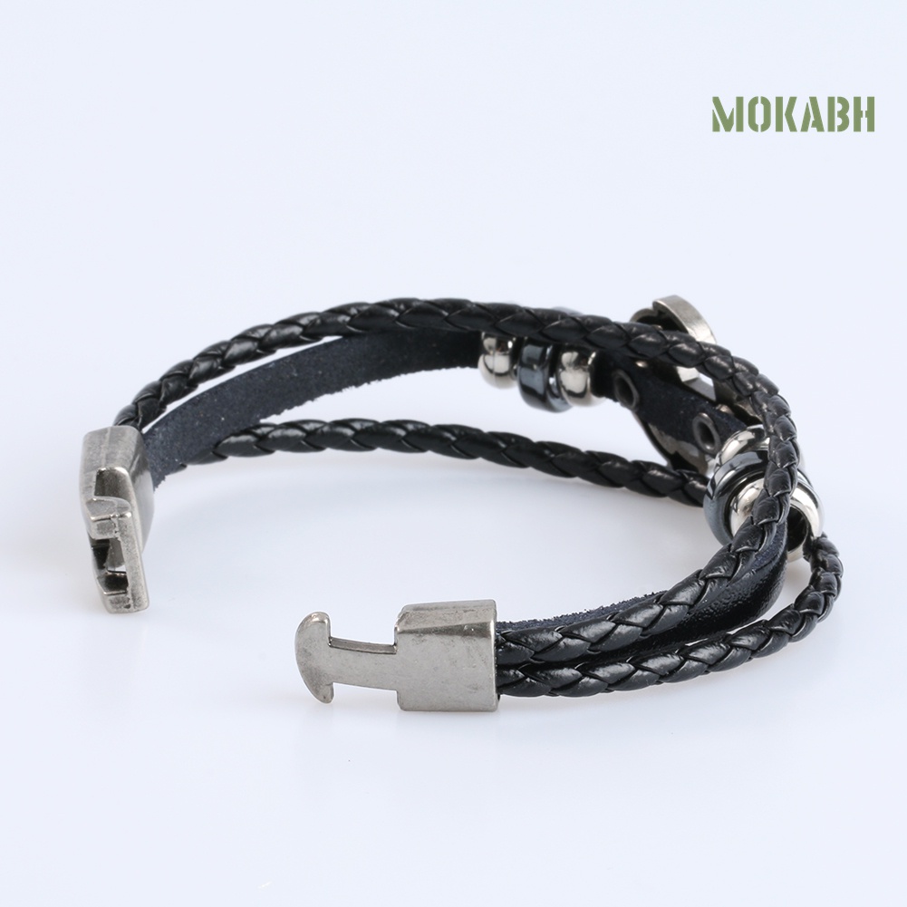 Vòng Đeo Tay Giả Da Kiểu Dáng Vintage Thời Trang Cá Tính Cho Nam