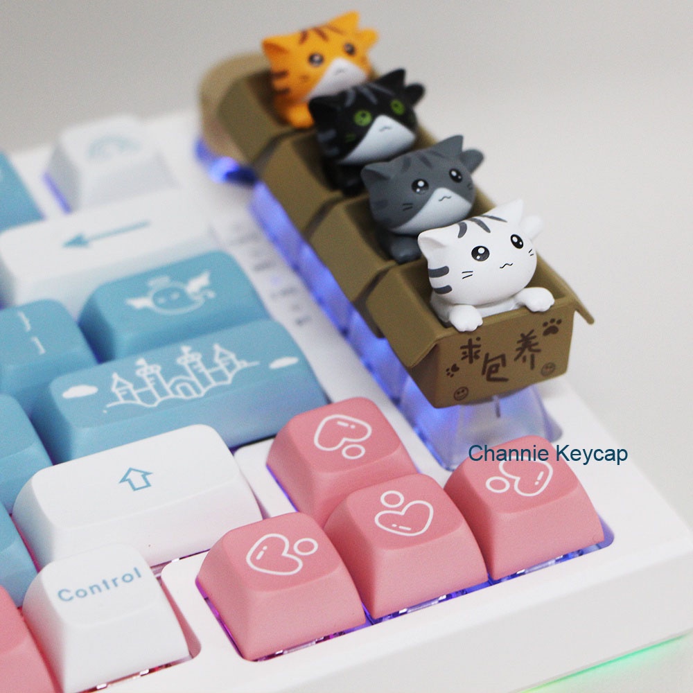 Keycap lẻ mèo ngồi trong hộp dễ thương