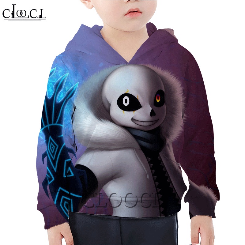 Áo Hoodie In Họa Tiết Game Undertale Sans 3D Thời Trang Harajuku Cho Bé Trai Và Gái