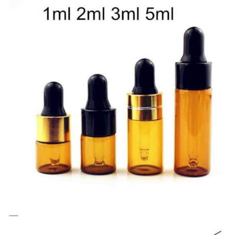 [2ml/3ml/5ml] Lọ đựng tinh dầu thủy tinh mỏng Khoen vàng - lọ chiết nước hoa / lọ chiết tinh dầu / chai lọ chiết mỹ phẩm