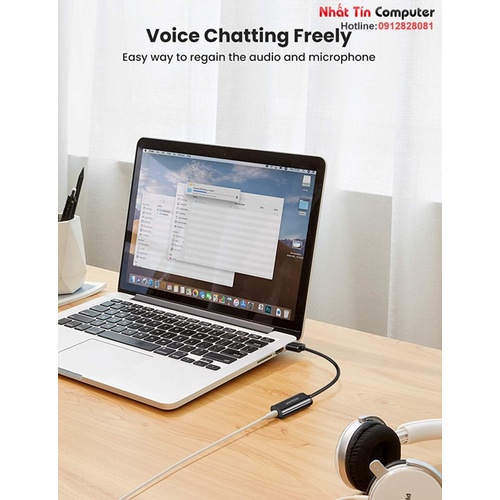 Card sound USB 2.0 to 3.5mm Mic & Loa Ugreen 10330 cao cấp