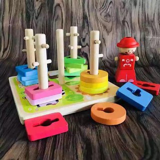 Bộ đồ chơi Luồn Cọc Bằng Gỗ Cao Cấp Cho Bé - Đồ chơi gỗ
