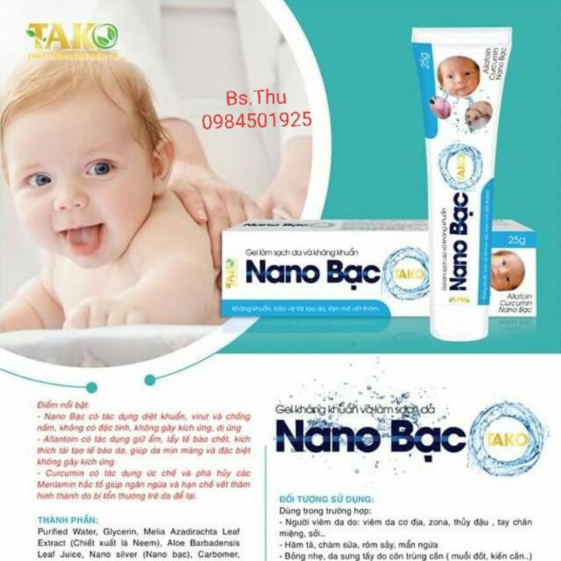 Su Bạc Nano Silver kem bôi da Subac (NANO BẠC) làm sạch da hỗ trợ tạo da mới