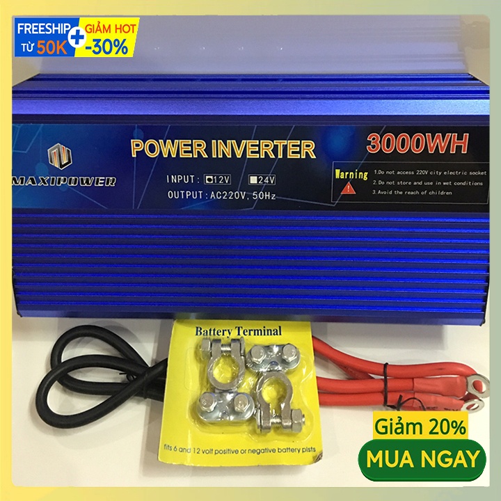 Bộ kích điện inverter 3000W, đổi nguồn 12v sang 220V