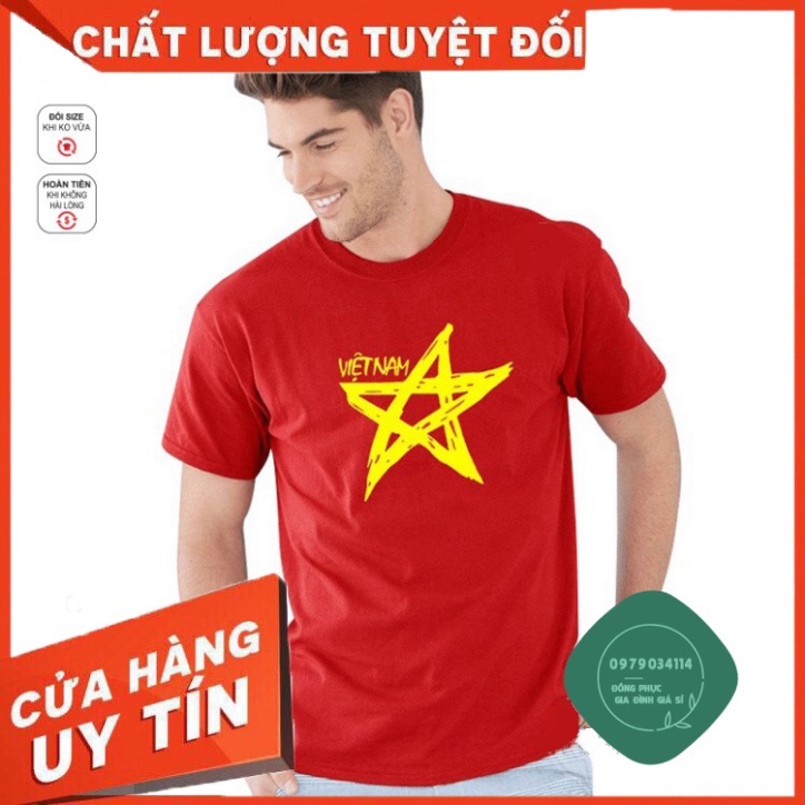 Áo cờ đỏ sao vàng cách điệu độc đáo - Đủ size trẻ em và người lớn - Thun cotton 4 chiều ASV1 Áo thun giá sỉ