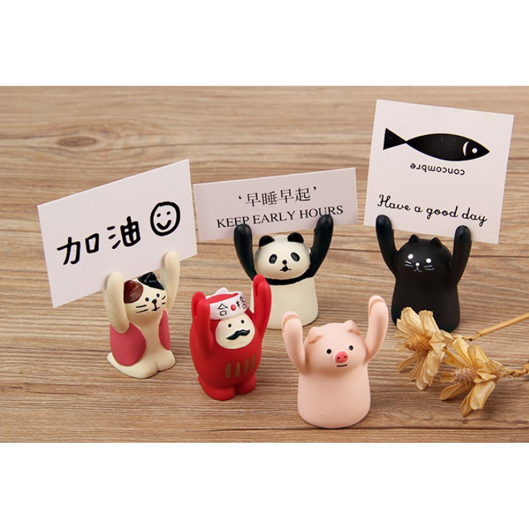 Tượng mini trang trí bàn, kẹp giữ giấy note kẹp giữ ảnh để bàn trang trí phong cách Nhật Bản dễ thương