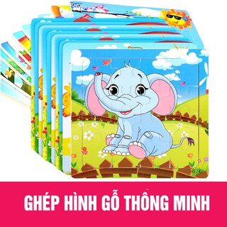 Bộ xếp hình 🔥TẶNG MÓC TREO TƯỜNG🔥 ĐỒ CHƠI GHÉP HÌNH bằng gỗ 9 mảnh thông minh cho bé [ giá sỉ ]