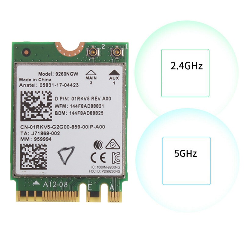 Card Mạng Wifi 9260 Ac 9260ngw M.2 2030mbps 2.4g / 5ghz 802.11ac Bluetooth 5.0 Cho Laptop Máy Tính Windows 10 | BigBuy360 - bigbuy360.vn