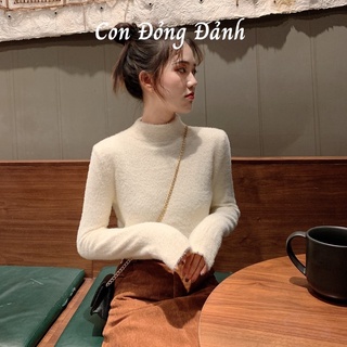 Áo len lông thỏ dáng mỏng siêu mềm mịn ấm áp AO037