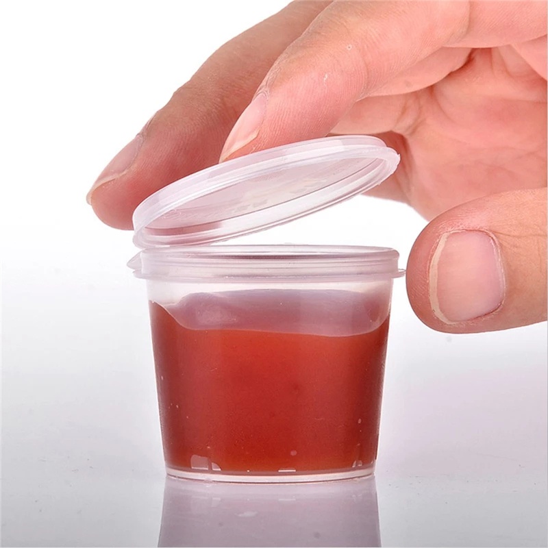 Set 10 Cốc Nhựa Đựng Nước Sốt 27ML-80ML Chống Rò Rỉ Sử Dụng Một Lần Tiện Lợi