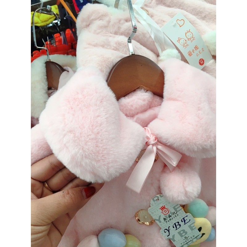 Áo choàng lông hình bông hoa cao cấp cho bé 8-16kg