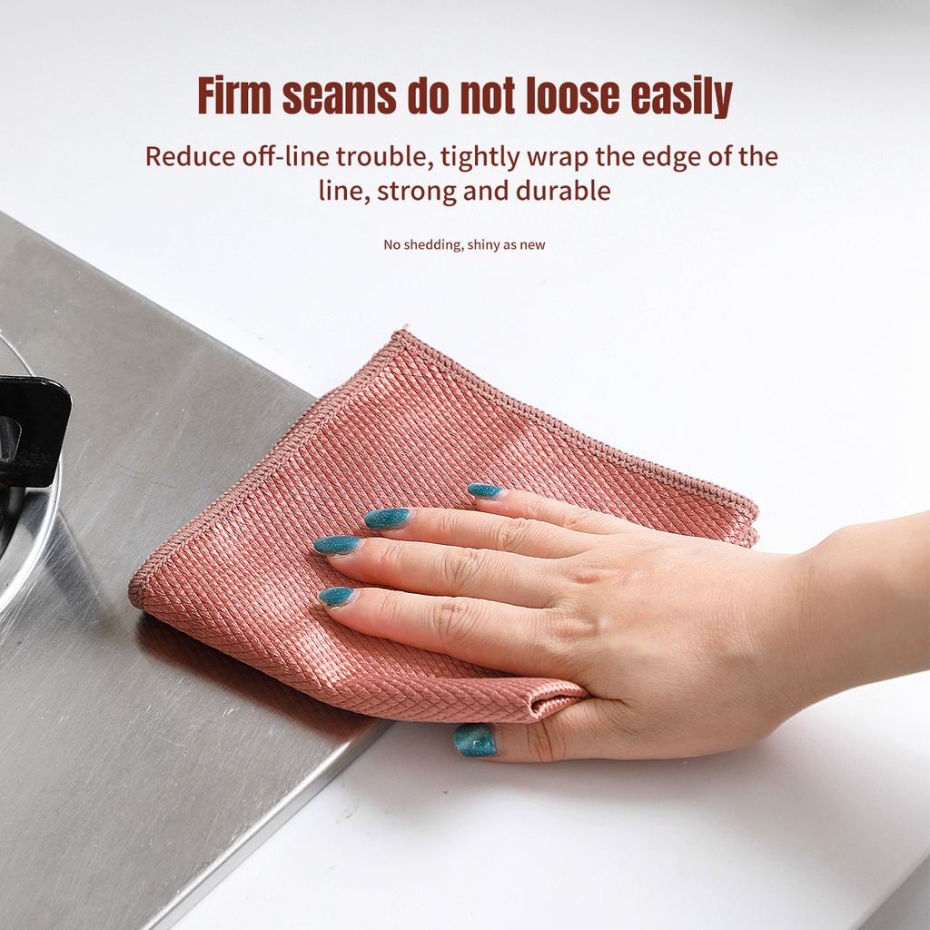 Khăn lau vệ sinh JUJIAJIA thiết kế dày dặn họa tiết sọc ca rô mau khô tiện lợi cho nhà bếp