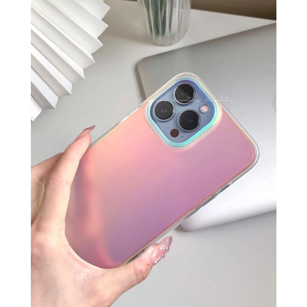 Ốp lưng iPhone Nhám Mờ Hiệu Ứng Gradient Phản Quang iPhone 13 Pro Max 12 Pro Max 11 Pro Max - MIKA STUDIO