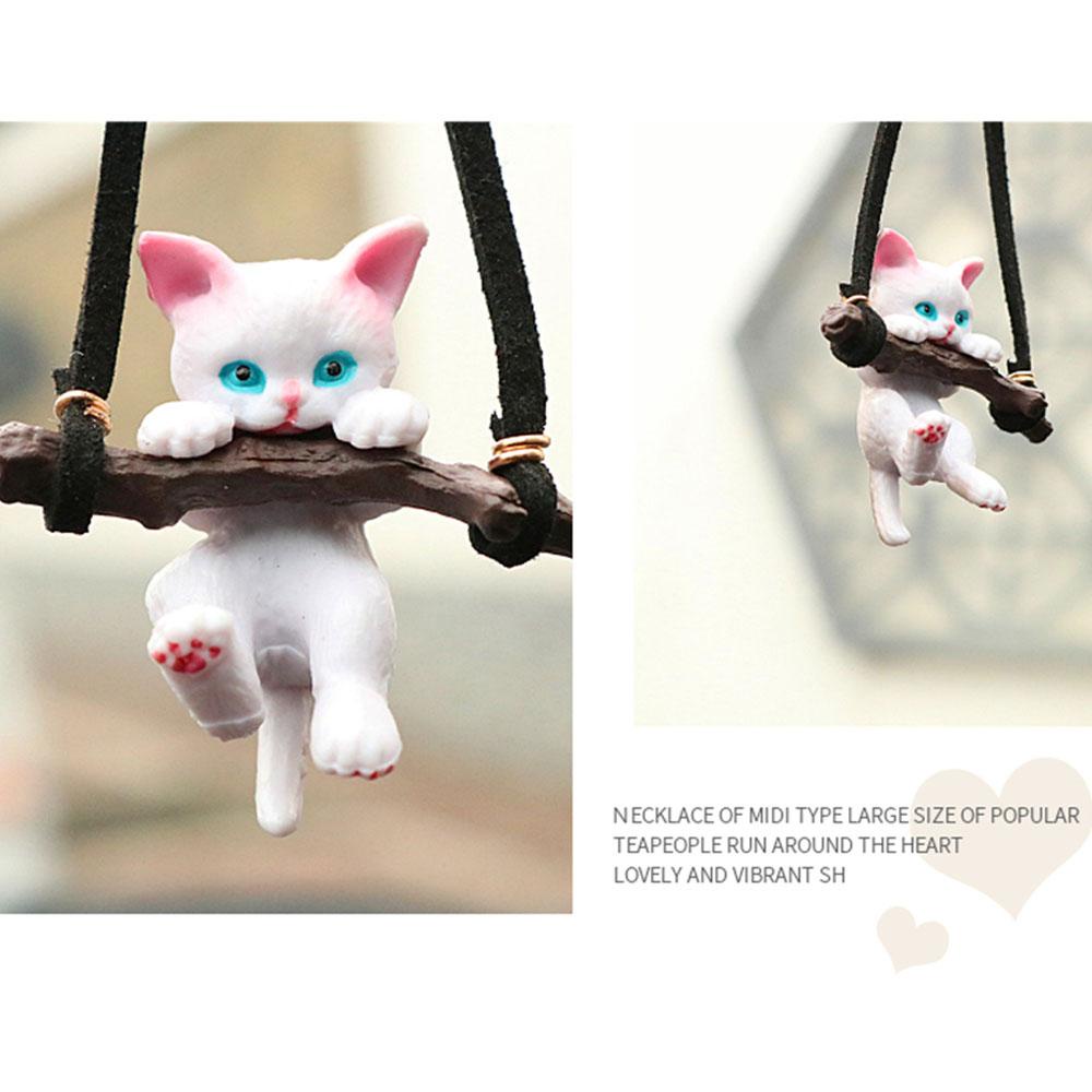 Norman Đồ Chơi Trang Trí Nội Thất Xe Hơi Hình Chú Mèo Ngồi Trên Cành Cây