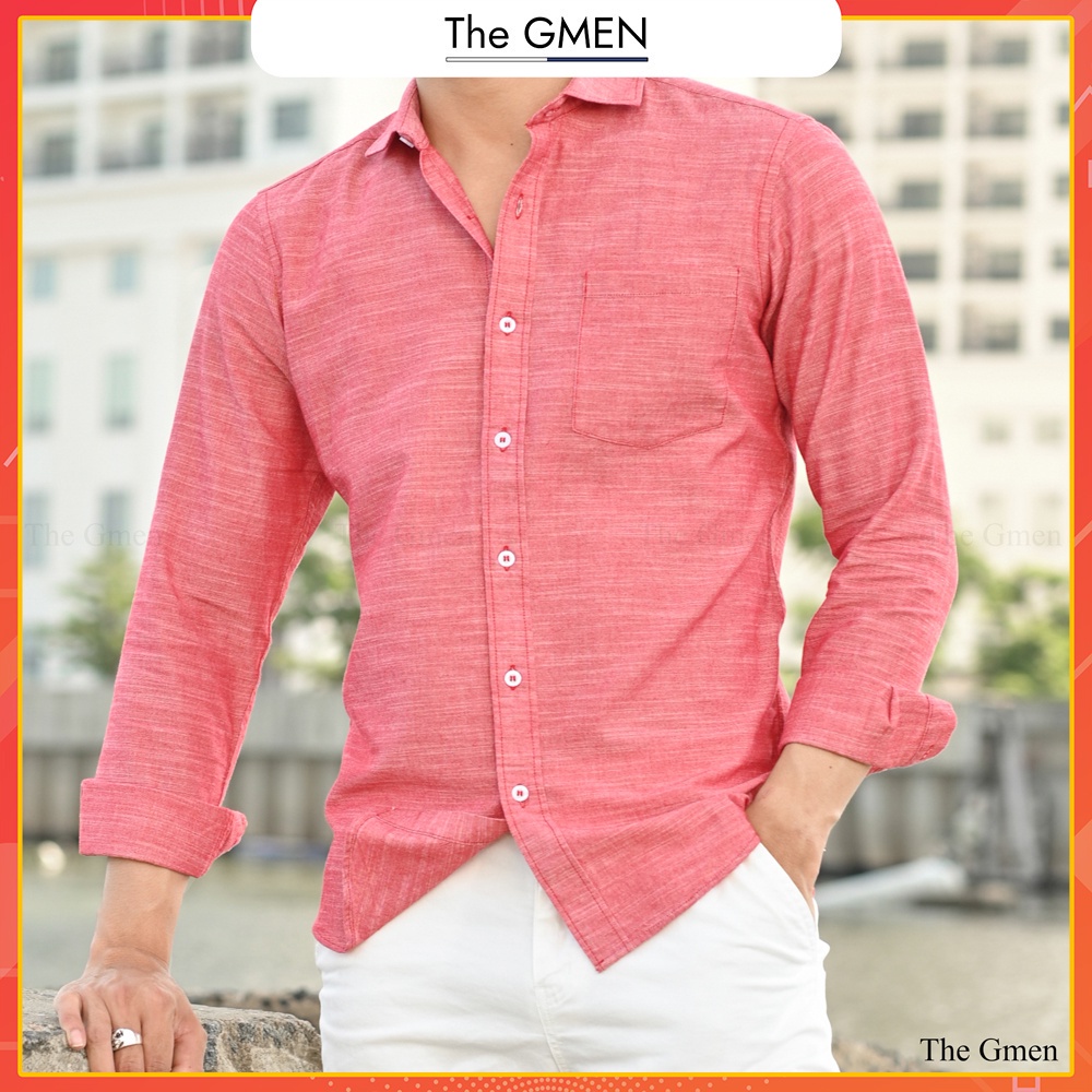 Áo sơ mi nam dài tay THE GMEN Indigo Linen mềm mát, phong cách trẻ trung