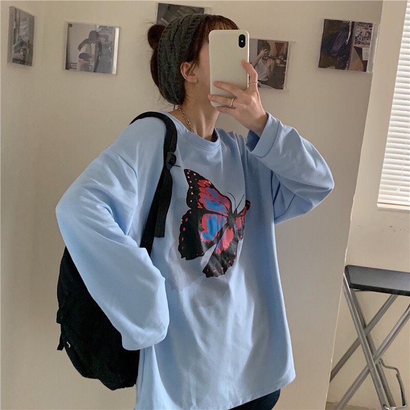 sweater bướm xanh
