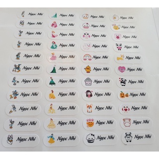 Sticker tên bé 176 cái dán dụng cụ học tập - decal nhựa không thấm nước