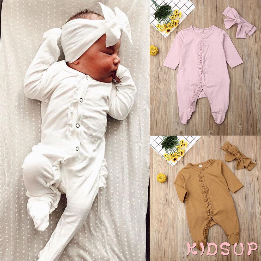 Bộ áo liền quần vải cotton cho bé sơ sinh