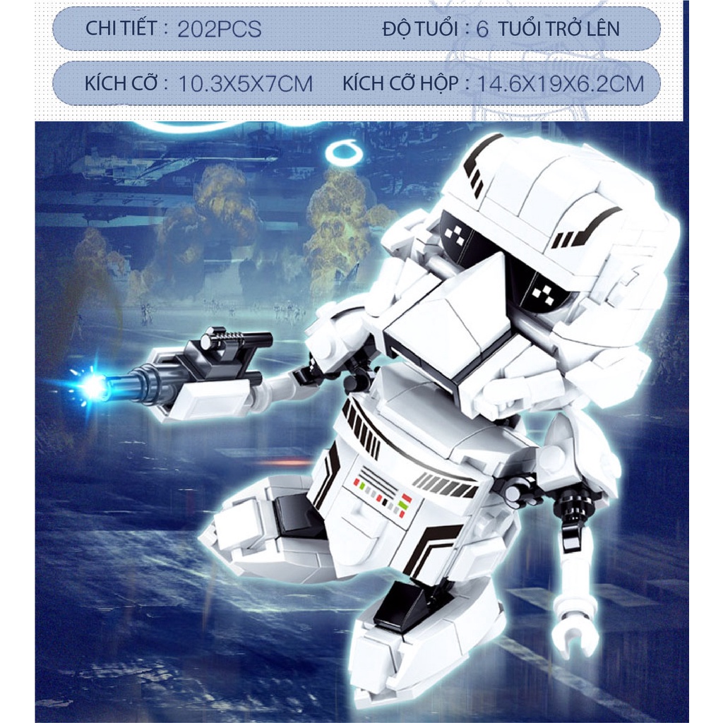 Mô hình đồ chơi lắp ráp xếp hình Lego Star War QBricks Lính Stormtrooper First Oder storm trooper chibi M38 - B0761N