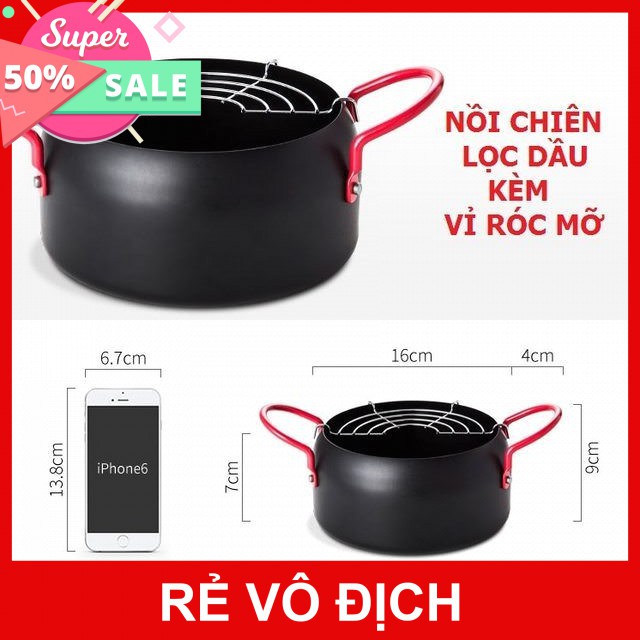 [Hot]-Nồi chiên lọc dầu kèm vỉ róc mỡ