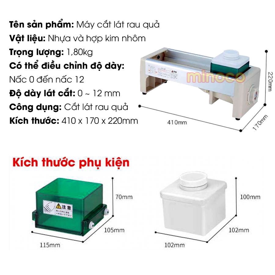 Dụng cụ bào, cắt lát hoa quả 1- 12mm