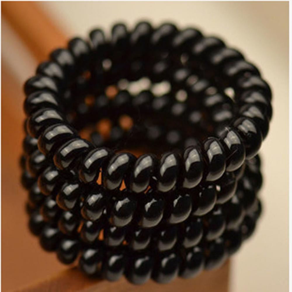 Set 5 dây buộc tóc nhựa xoắn ốc độ co giãn 15-20 cm