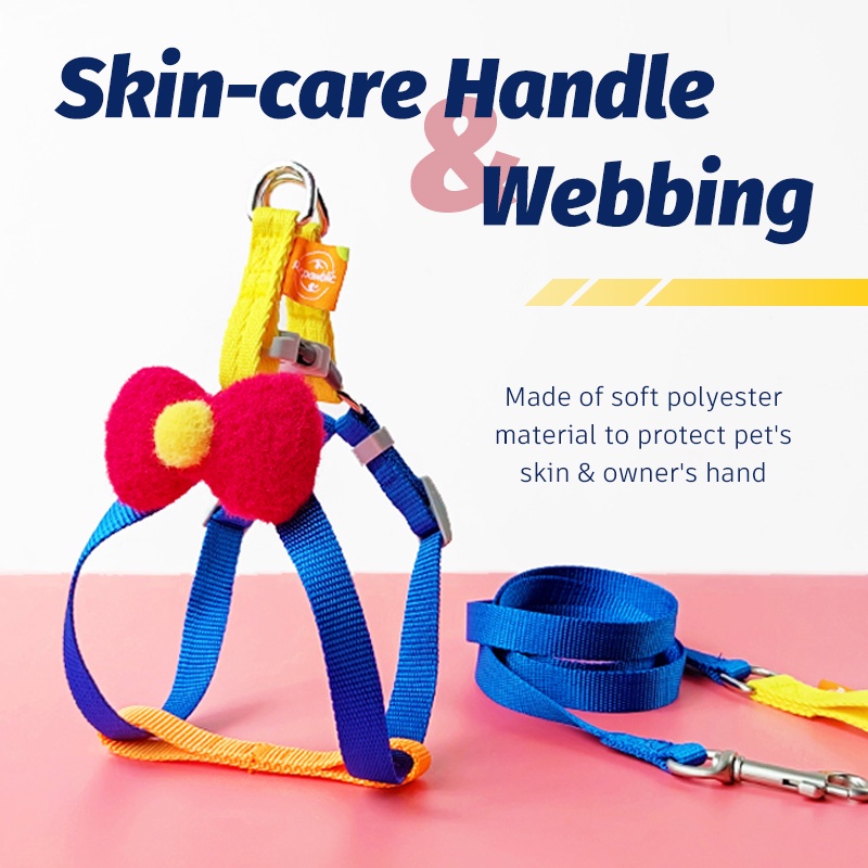 HamshMoc Bộ Dây Dẫn Cún Cưng Đi Dạo Mềm Mại Có Thể Điều Chỉnh