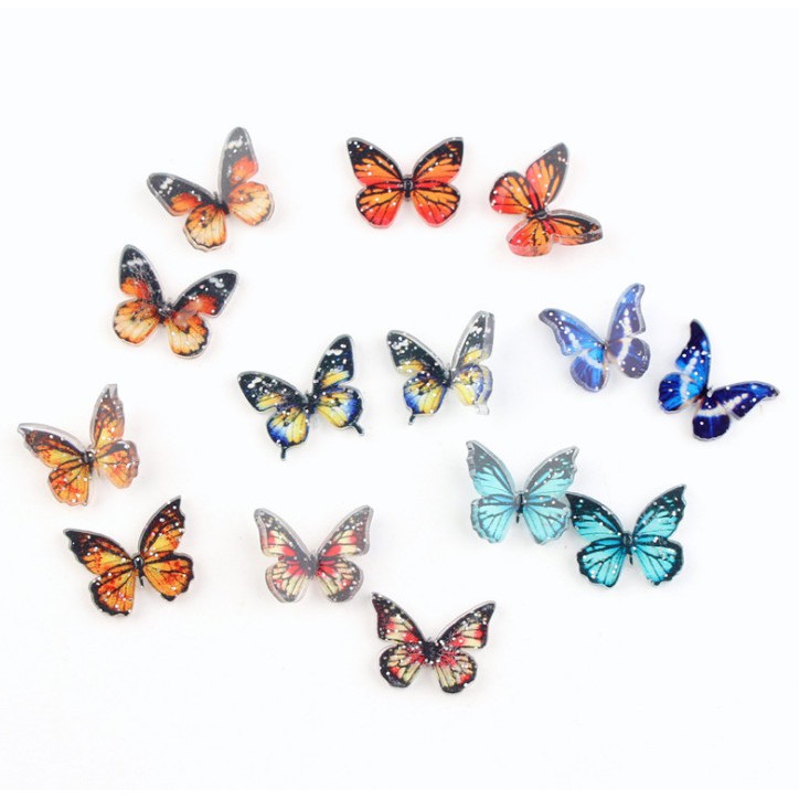Mô hình bướm nhiều màu size mini trang trí tiểu cảnh, terrarium
