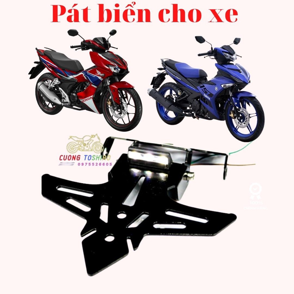 Pát biển số xe Exciter 150  có đèn và không đèn lắp như zin chắc chắn bảo hành 1 năm cuongtoshiro