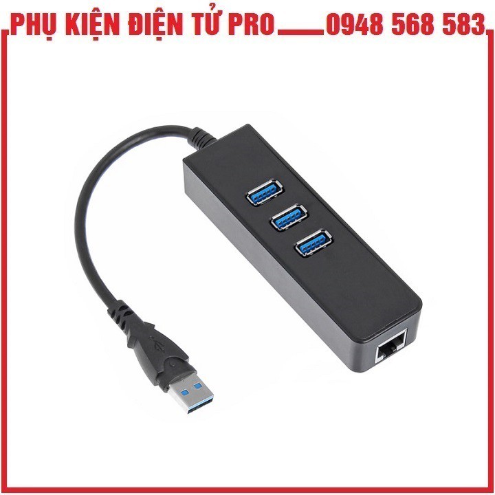 Bộ Chia Cổng Usb - Hub Usb 3 Cổng 3.0 Tốc Độ Cao + Cổng Mạng Rj45