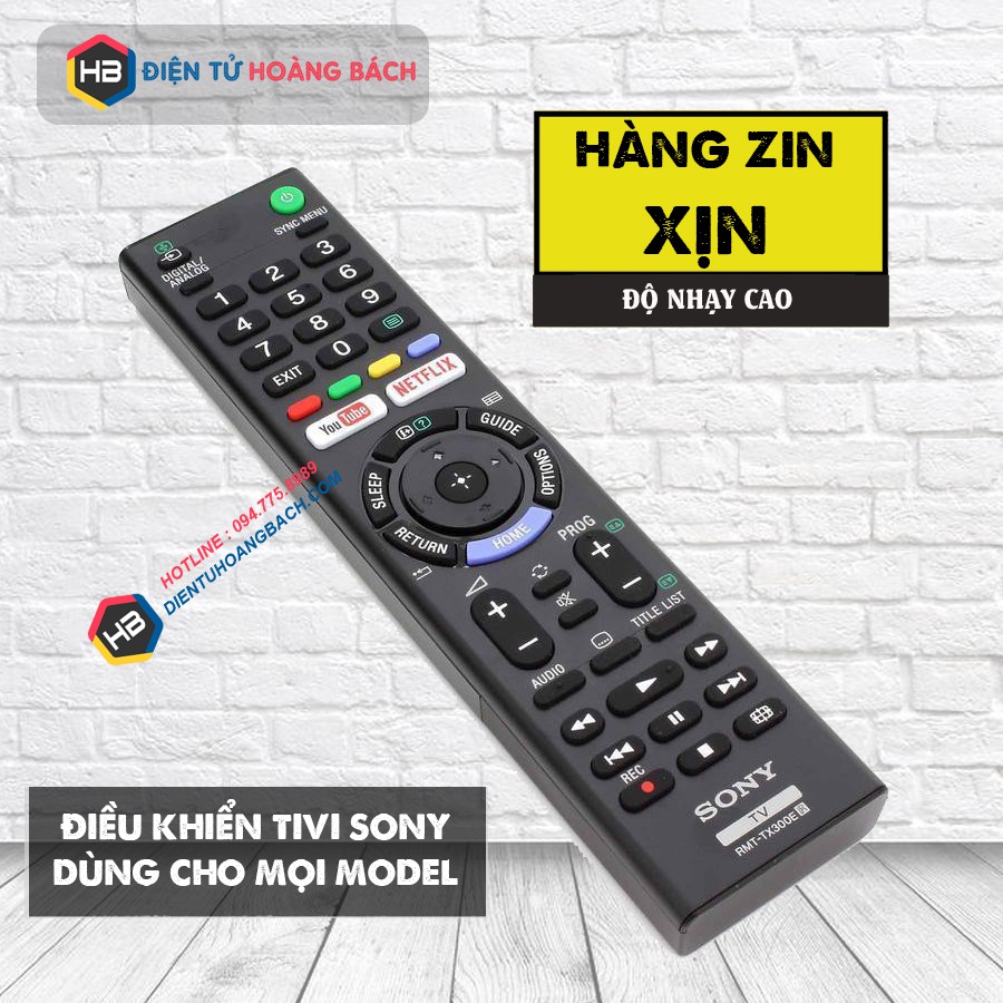 [Hàng Xịn] Điều Khiển Tivi Sony RMT-TX300P 4K UHD - Remote Tivi Android Tivi Sony - Phím Bấm Êm - Độ Nhạy Cao