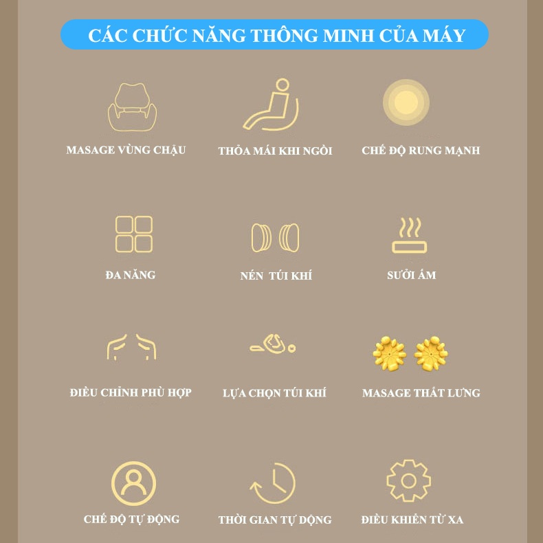 Máy massage đệm vùng chậu,đa chức năng, thu eo, massage thắt lưng, massage mông, thu hẹp vùng chậu, lấy lại vóc dáng dệp