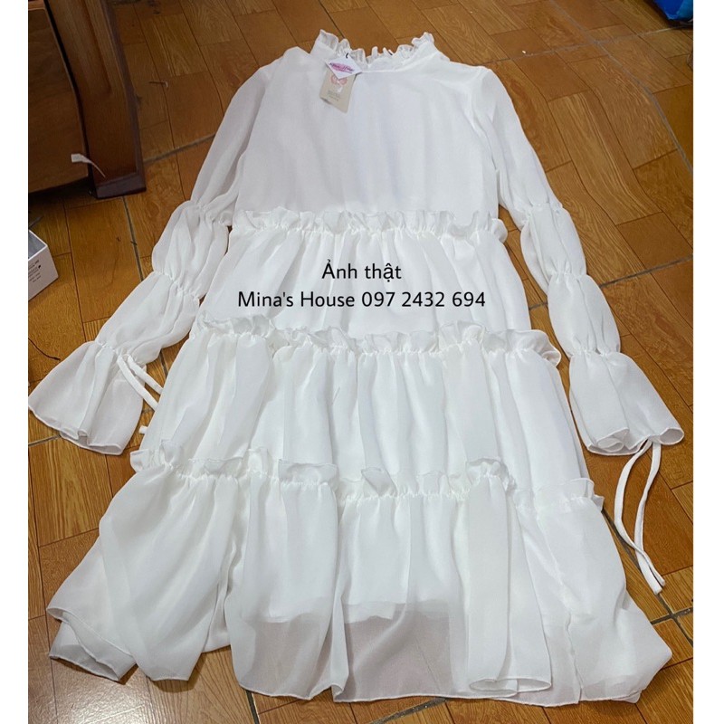 Váy babydoll trắng xếp tầng / mina’s house | BigBuy360 - bigbuy360.vn