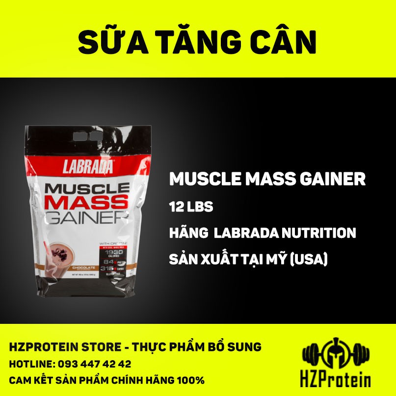 MUSCLE MASS GAINER - SỮA TĂNG CÂN CHẤT LƯỢNG CỦA HÃNG LABRADA (12 LBS)