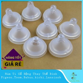 Núm ti cổ rộng thay thế cho bình pigeon, babuu, toom, kichi, gb baby, lansinoh