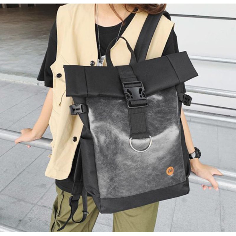 Balo nam đẹp dáng unisex siêu to siêu cá tính, chất liệu Canvas kết hợp Da cao cấp độc đáo giá rẻ - Sỉ lẻ Balo tốt