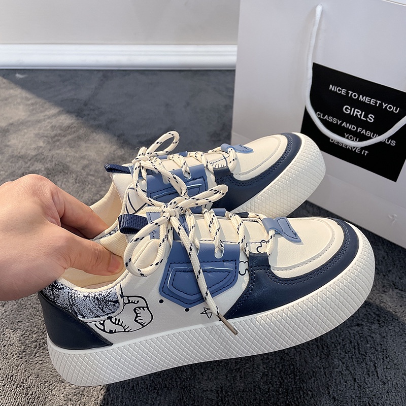 Ielgy Giày Thể Thao Đế Dày Mũi To Phong Cách Nhật Bản Cho Nữ