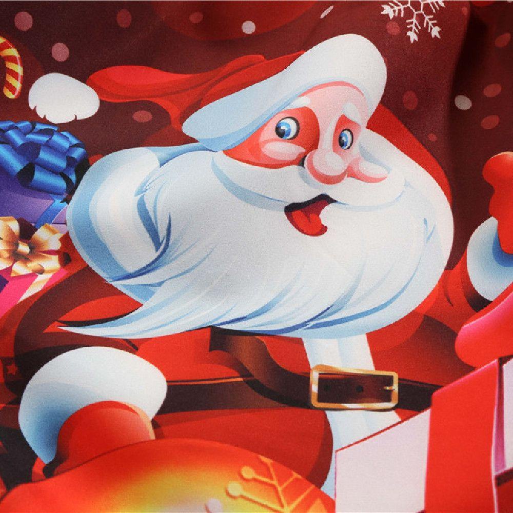 EUCA Đầm Cổ Chữ V In Họa Tiết Giáng Sinh Thời Trang Cho Nữ