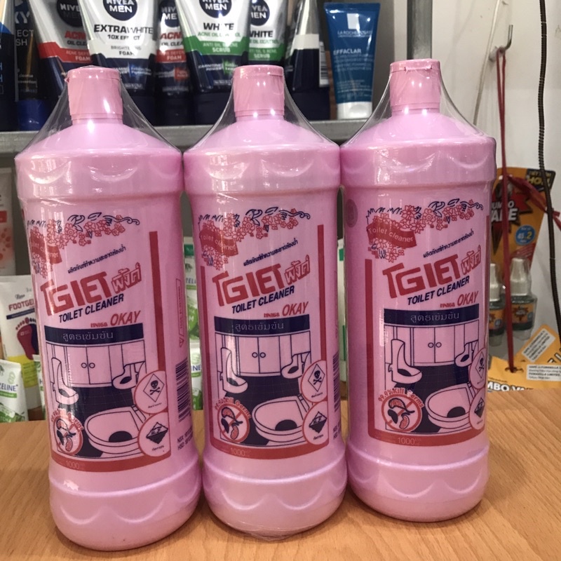 Combo 3 Chai Nước Tẩy Toilet Và Gạch Men HN168 Okay 1000ml