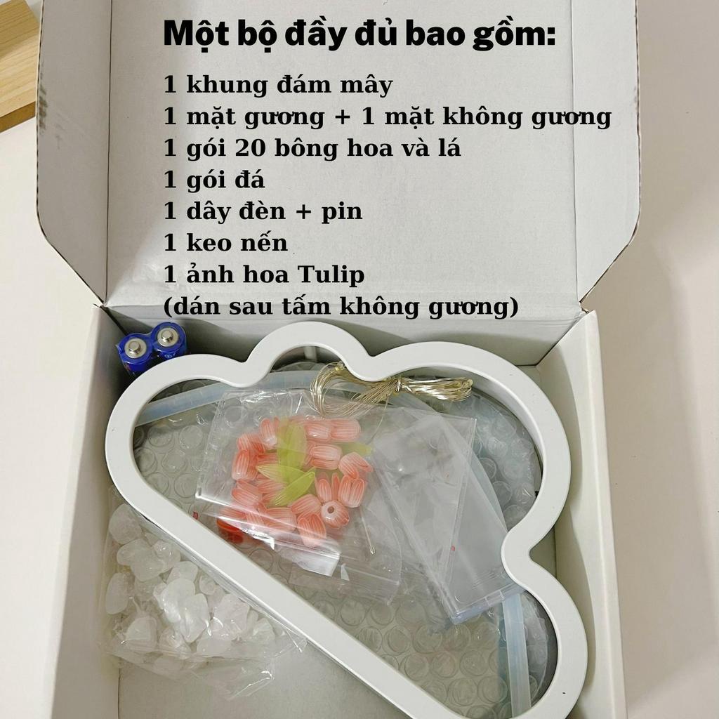 Đèn Hoa Tulip hình Đám Mây Gương Handmade Trang Trí Phòng Ngủ , Phòng Khách , Bàn Làm việc - Quà tặng ý nghĩa