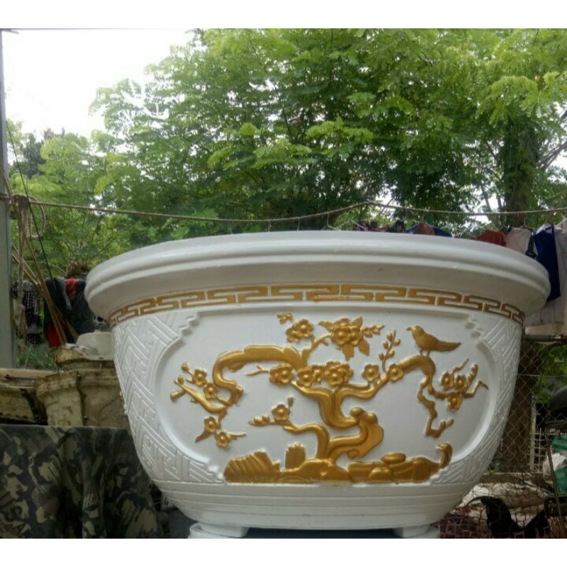 Bộ chậu tròn 60 cao 35cm chân ABS cao 15cm