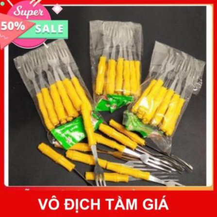 [ Bán giá gốc ] DĨA ĂN TRÁI CÂY HOA QUẢ TRÁNG MIỆNG CÁN HÌNH CÂY TRÚC