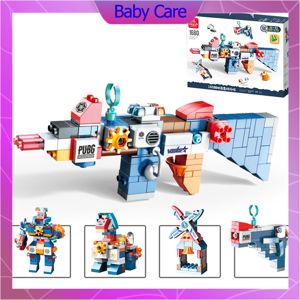 Đồ chơi lego cho bé trai,súng đồ chơi lego Duplo 130 chi tiết xếp lego nhiều mẫu mã  CKS-056