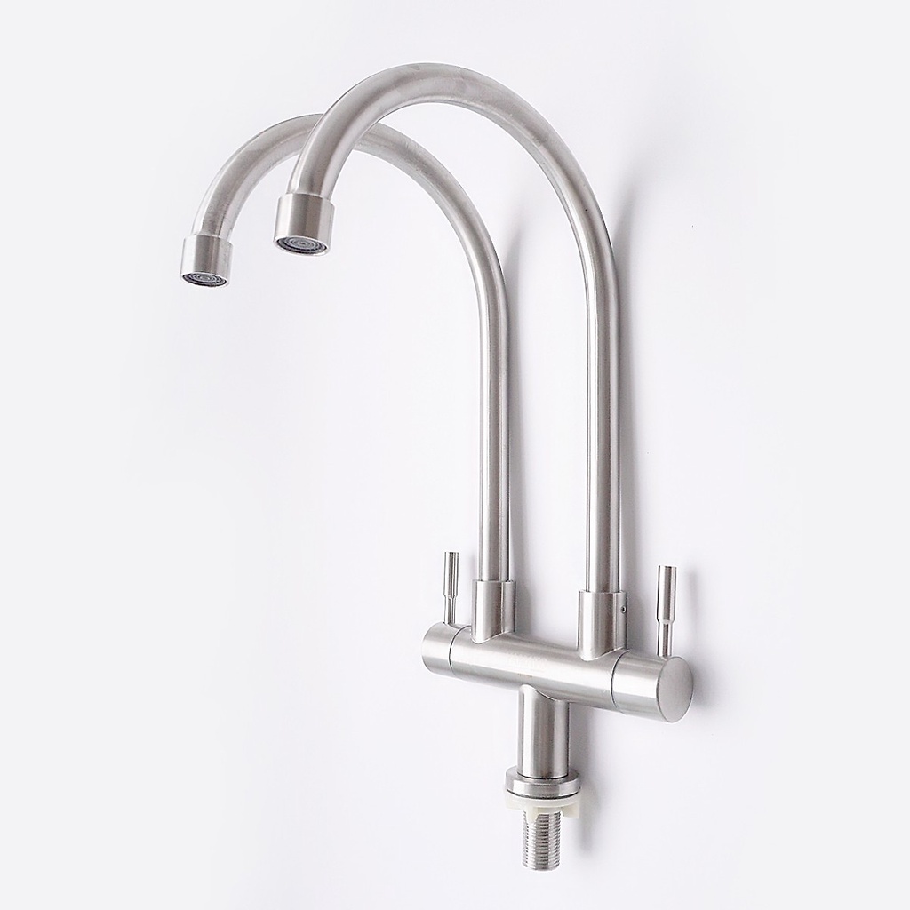 Vòi rửa chén đôi inox 304
