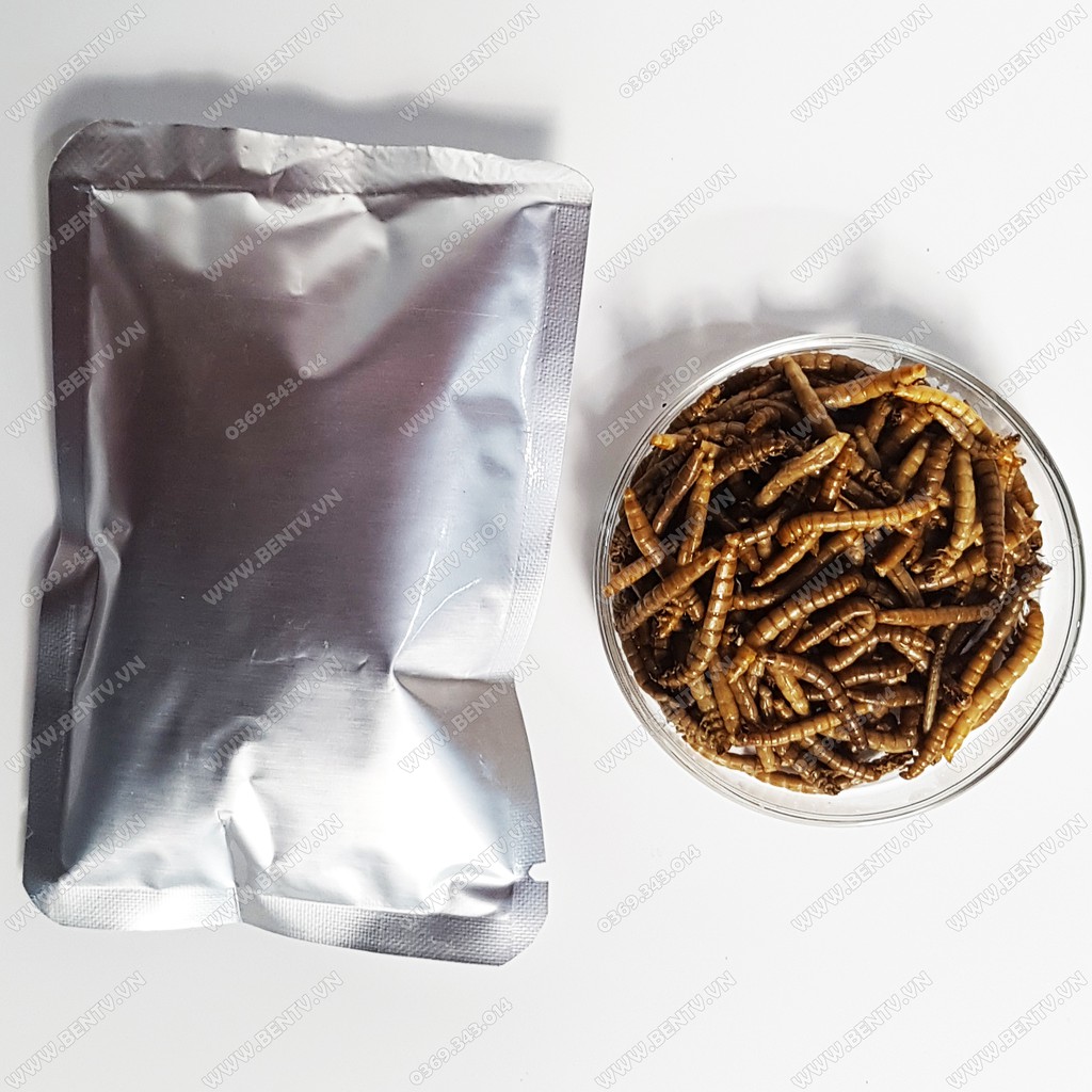 Thức Ăn Cá Rồng Hồng Két - Sâu Mealworm Tiệt Trùng (140g)