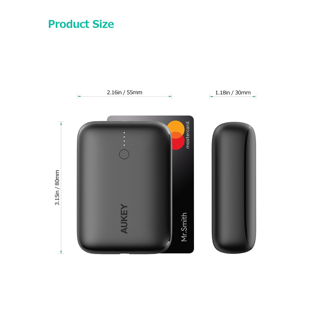 Sạc dự phòng Aukey PB-N83S 10.000mAh 18W Type-C - Hàng chính hãng