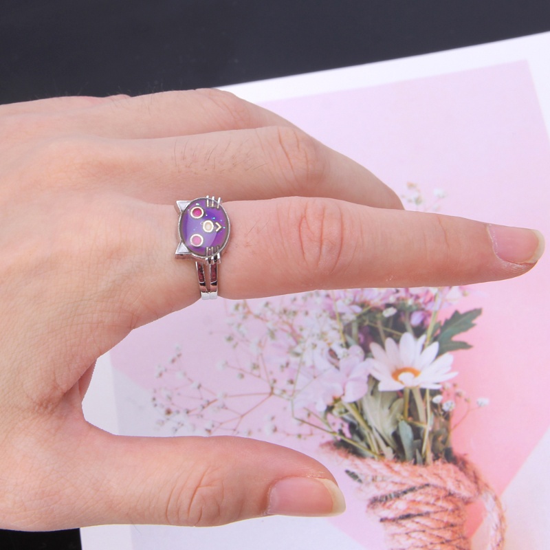 Nhẫn Cảm Xúc Cảm Xúc Chạm Khắc Hình Mèo