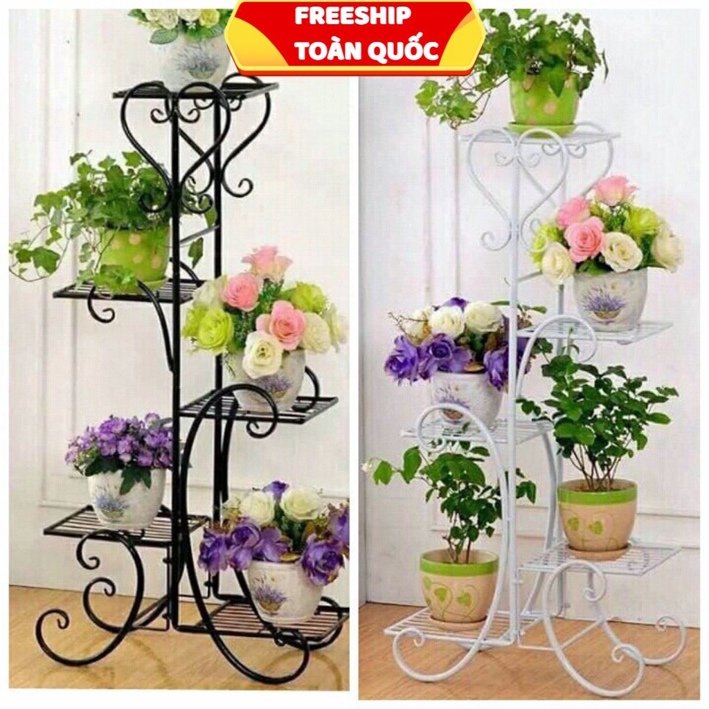 Kệ hoa trang trí ban công decor xinh xỉu, giá sắt để châu cây cảnh bằng sắt 3, 5, 6, 7 tầng nghệ thuật trang trí cao cấp