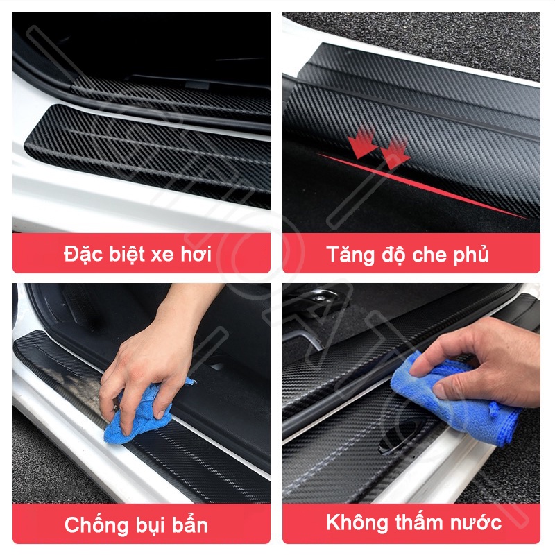 GTIOATO Cho Nissan Almera Sợi Carbon Dán Xe Dán Cửa ô Tô DáN  ̂́Ng XưỚC Ô Tô Bảo Vệ Bậc Cửa Và Dán Cốp Xe Hơi Phụ KiệN Ô Tô